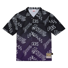 Los Angeles Lakers Mitchell & Ness Destination Leisure Button Up NBA Shirt - Taass for sale