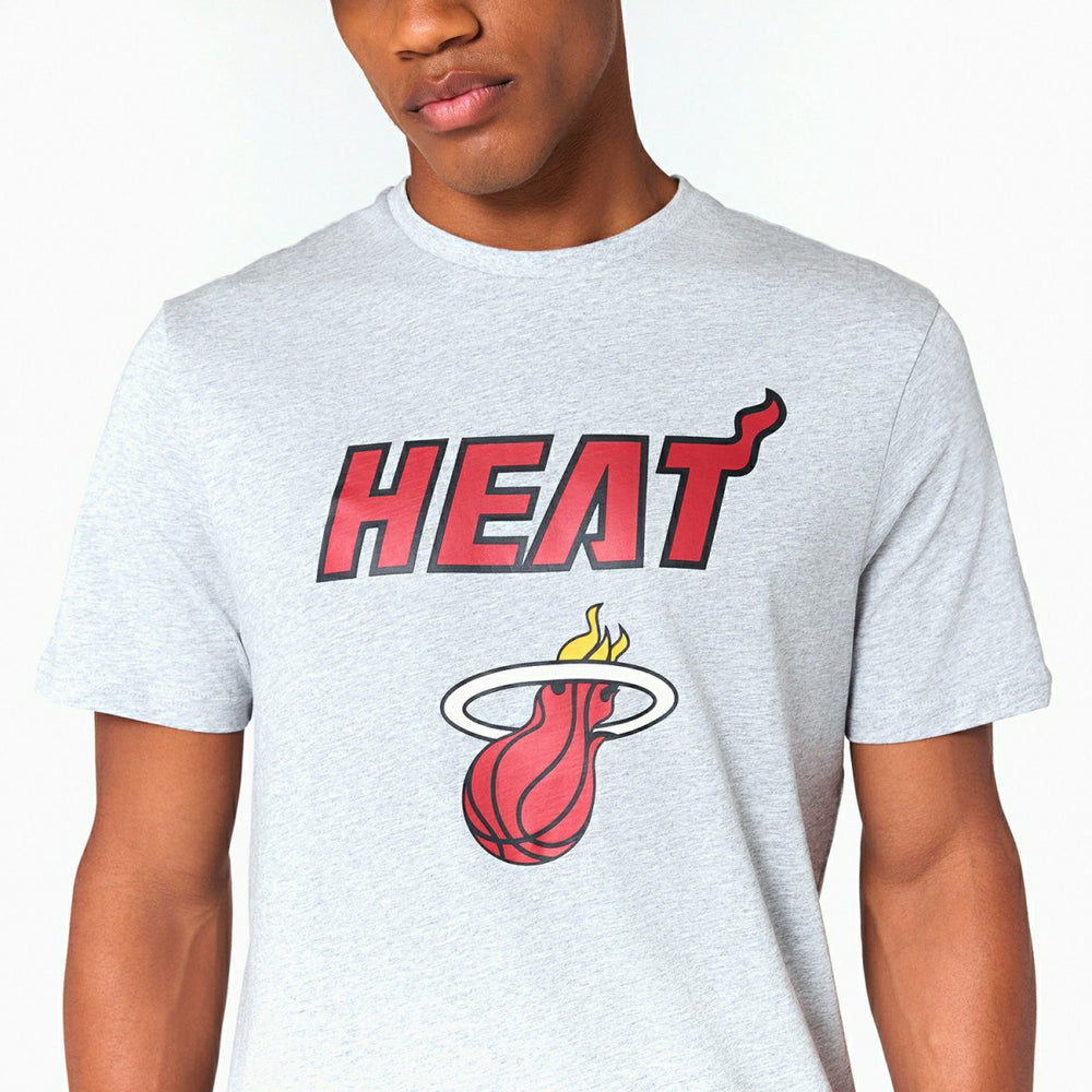 Miami Heat Team Logo NBA T-Shirt Gray - Taass for sale
