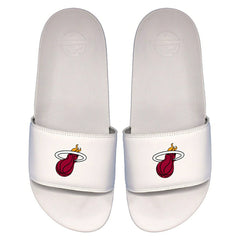 Miami Heat Primary Logo ISlide NBA Gel Slides White - Taass outlet