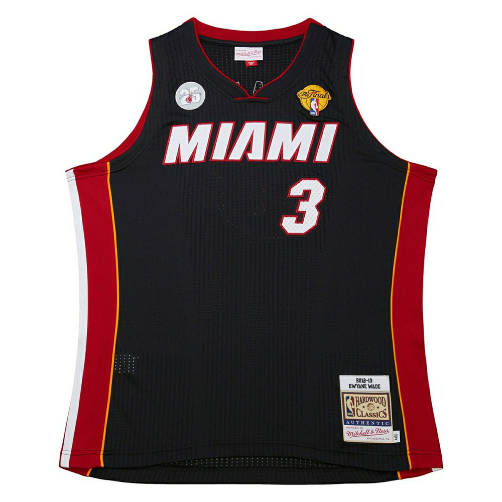 Dwyane Wade #3 Miami Heat 2012-13 Mitchell & Ness Authentic NBA Jersey Black - Taass US