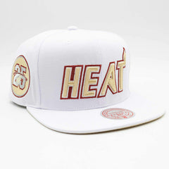 Miami Heat Winter White Mitchell & Ness Snapback NBA Cap - Taass US