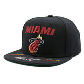 Miami Heat Front Loaded Mitchell & Ness Snapback NBA Cap Black - Taass for sale