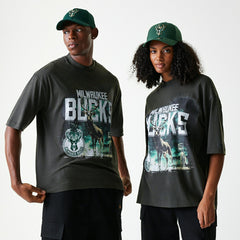 Milwaukee Bucks New Era Washed NBA T-Shirt Dark Gray - Taass discount