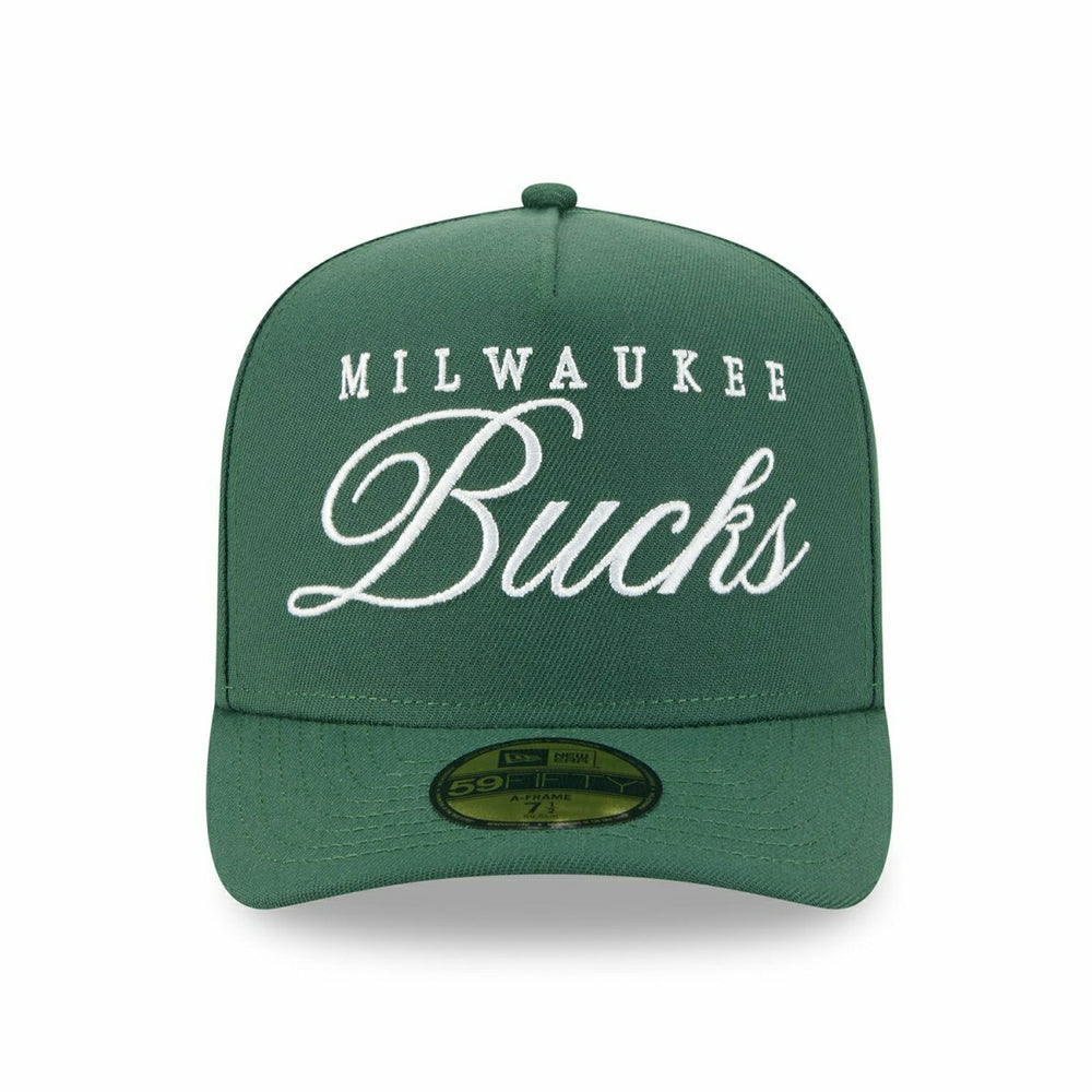 Milwaukee Bucks 2025 NBA Draft New Era 59FIFTY A-Frame Fitted Cap Green - Taass for sale