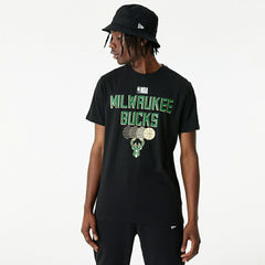 New Era Milwaukee Bucks Team Graphic Basketball T-Shirt Black - Taass for sale