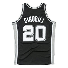 Emanuel Ginóbili #20 San Antonio Spurs 2002-03 Swingman NBA Jersey Black - Taass Online