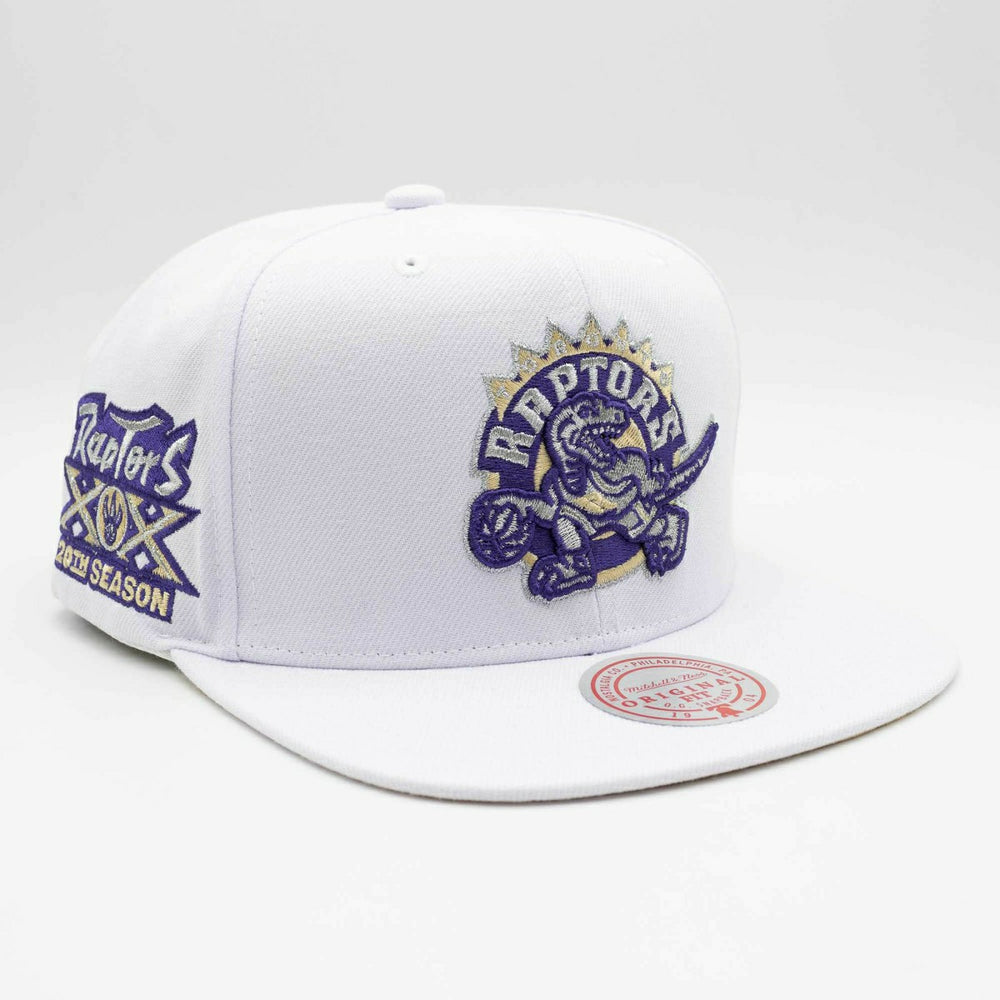 Toronto Raptors Winter White Mitchell & Ness Snapback NBA Cap - Taass sale