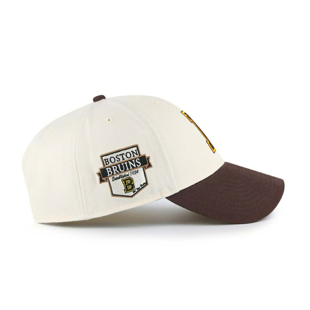 Boston Bruins Established Patch Sure MVP Snapback NHL Cap Natural - Taass US