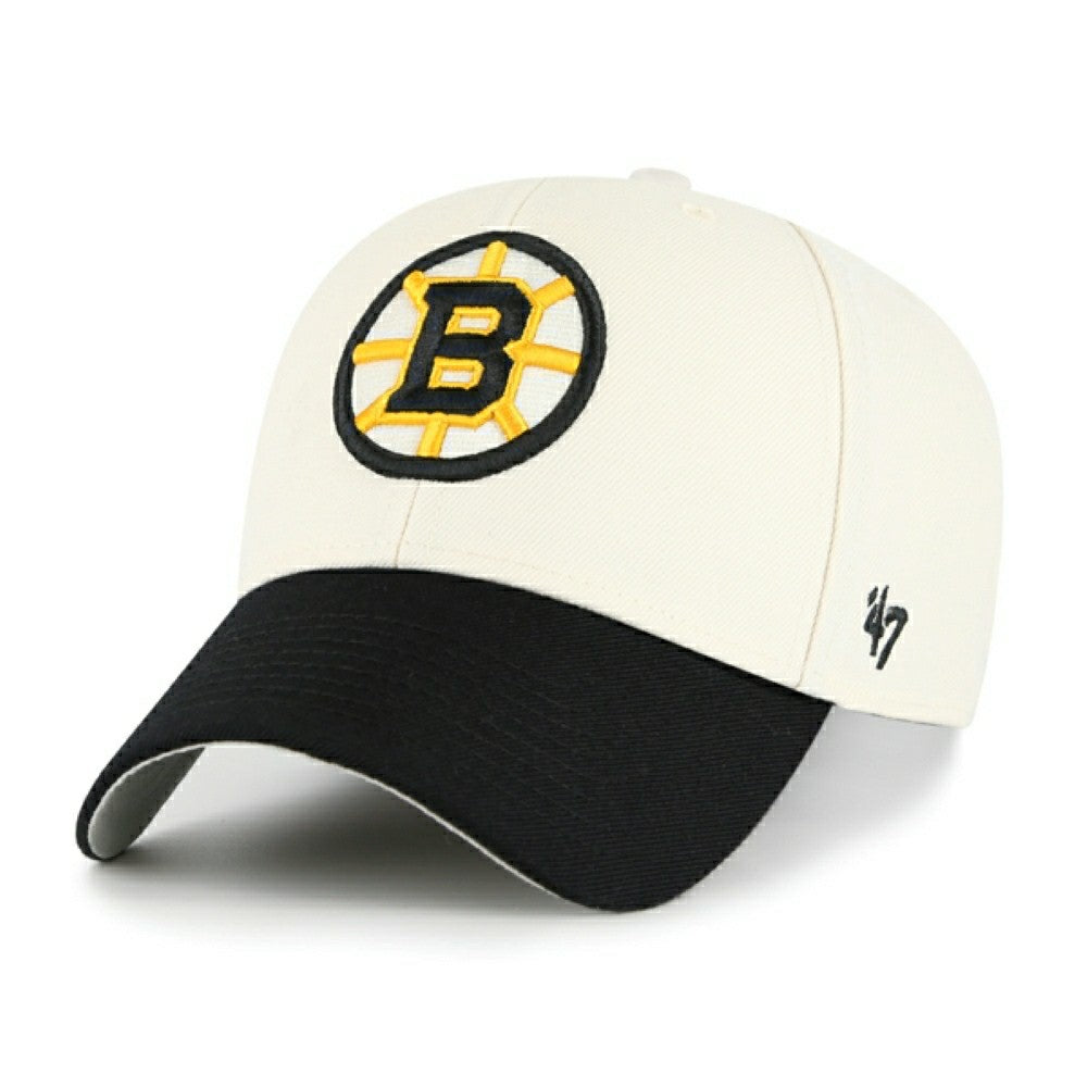 Boston Bruins '47 MVP 2-Tone NHL Cap Natural/Black - Taass for sale