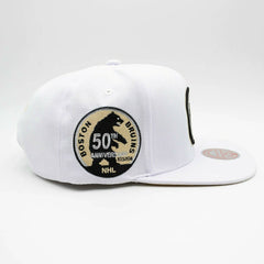 Boston Bruins Winter White Mitchell & Ness Snapback NHL Cap - Taass sale