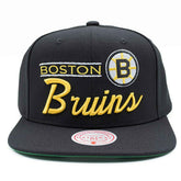 Boston Bruins Retro Lock Up Mitchell & Ness Snapback NHL Cap Black - Taass Online