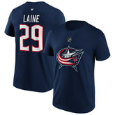 Patrik Laine #29 Columbus Blue Jackets Player NHL T-Shirt Navy - Taass outlet