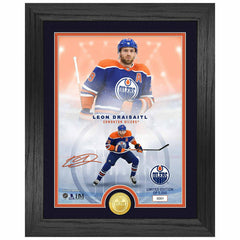 Leon Draisaitl Edmonton Oilers Bronze Coin Framed NHL Photo - Taass discount