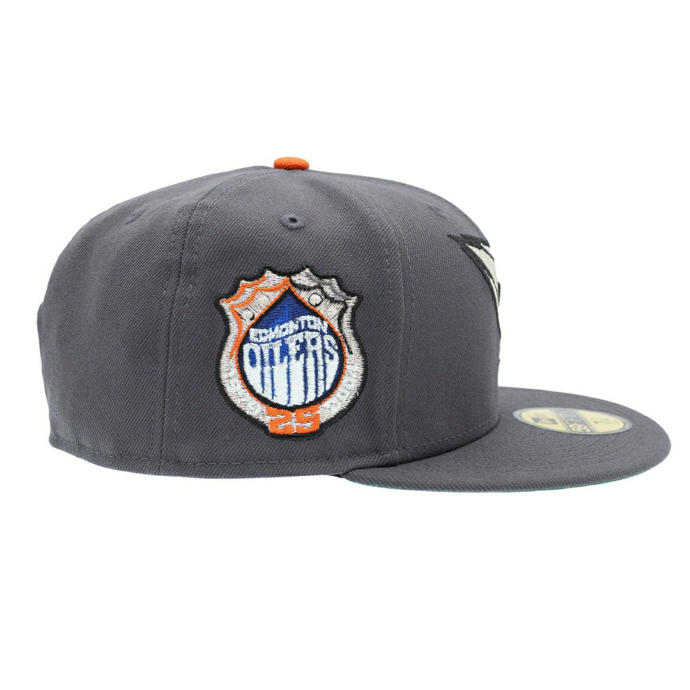 Edmonton Oilers 25th Anniversary 59FIFTY Fitted NHL Cap Dark Gray - Taass discount