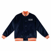 Edmonton Oilers Heavyweight Satin Mitchell & Ness NHL Jacket Navy - Taass for sale