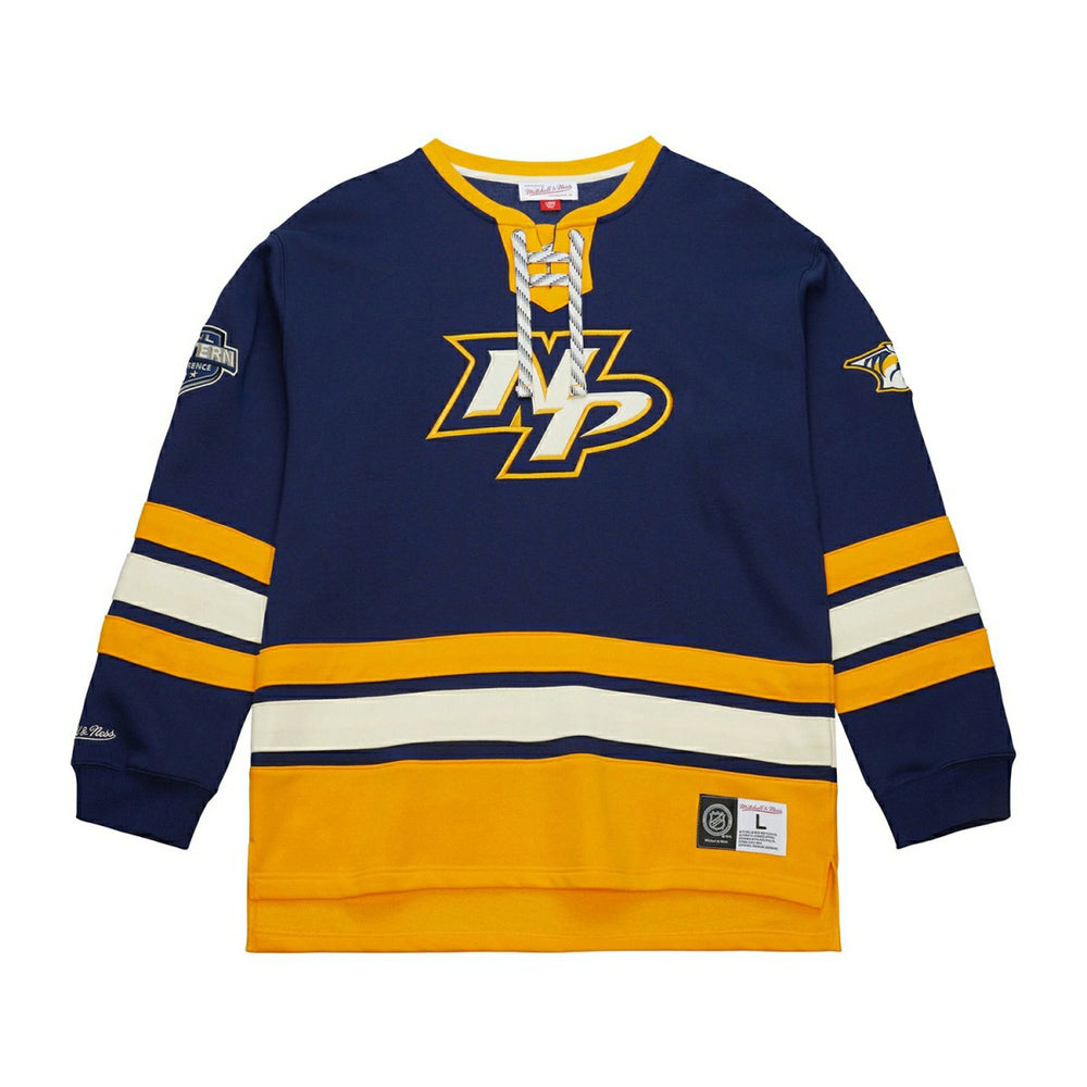 Nashville Predators Mitchell & Ness Heritage NHL Lace-Up Jersey Crew - Taass discount