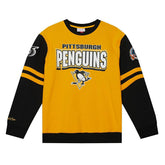 Pittsburgh Penguins All Over Mitchell & Ness NHL Crew Fleece Pullover - Taass sale