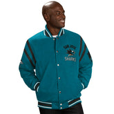 San Jose Sharks G-III Tailback NHL Varsity Jacket Teal - Taass Online