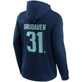 Philipp Grubauer #31 Seattle Kraken Player NHL Hoodie Navy - Taass sale