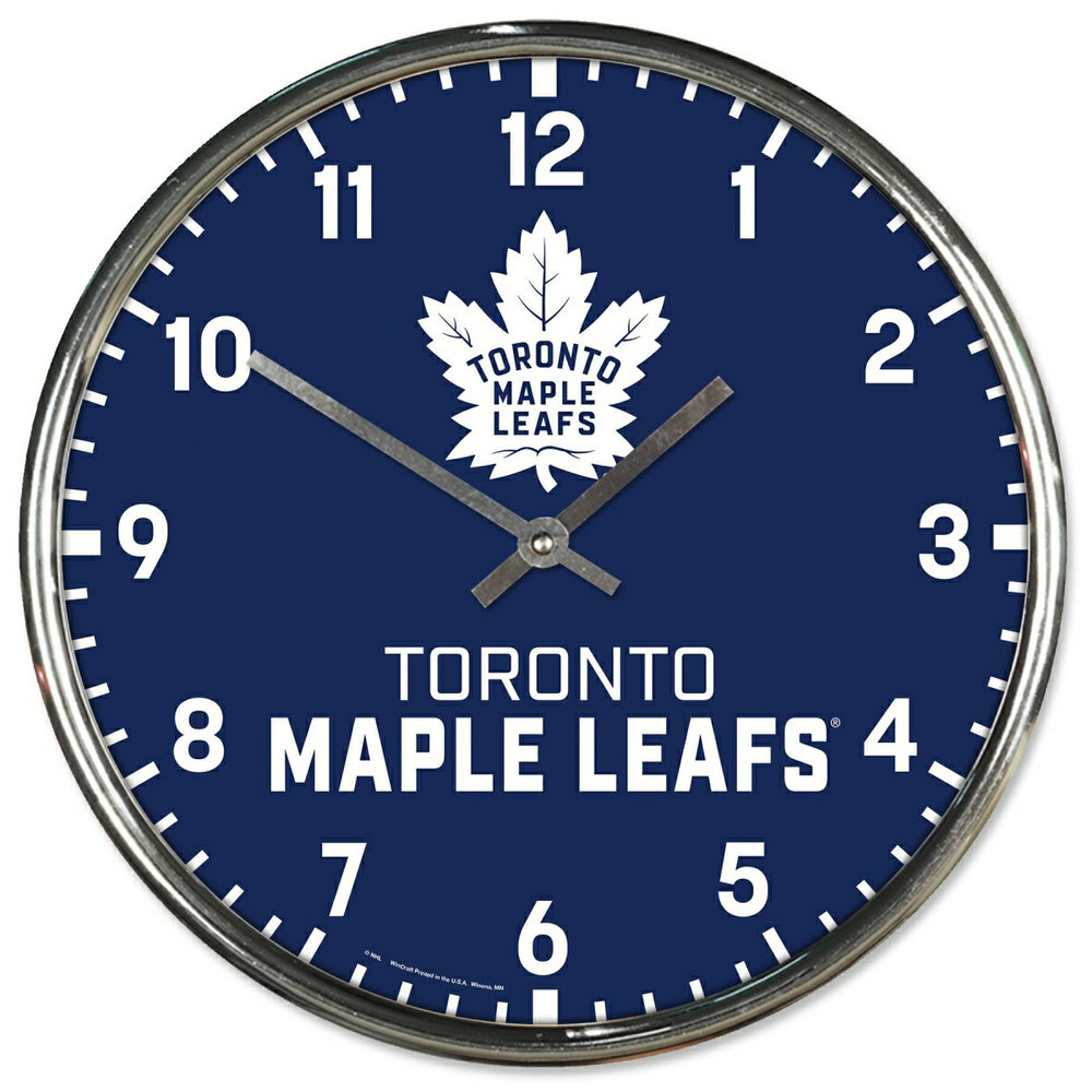 Toronto Maple Leafs Chrome NHL Team Design Wall Clock - Taass Online