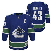 Quinn Hughes #43 Vancouver Canucks Premier NHL Jersey Blue (YOUTH) - Taass US