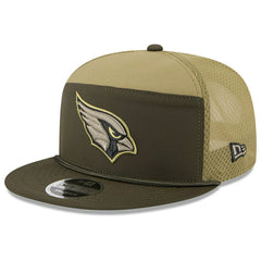 Arizona Cardinals 2025 NFL Salute to Service 9FIFTY Split Panel Trucker Snapback Cap Olive - Taass outlet