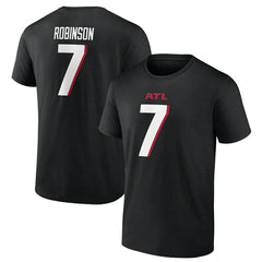 Bijan Robinson #7 Atlanta Falcons Player NFL T-Shirt Black - Taass US