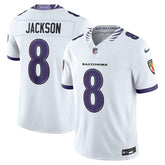 Lamar Jackson #8 Baltimore Ravens Sewn Down Limited NFL Jersey White - Taass US