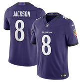 Lamar Jackson #8 Baltimore Ravens Sewn Down Limited NFL Jersey Purple - Taass on sale
