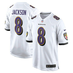 Lamar Jackson #8 Baltimore Ravens Nike Game NFL Jersey White - Taass sale