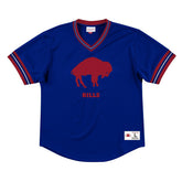 Buffalo Bills Unbeaten Mitchell & Ness NFL V-Neck Mesh Shirt Blue - Taass on sale
