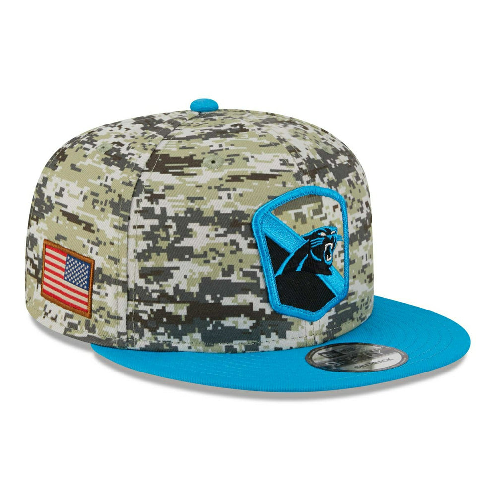 Carolina Panthers Camo 2023 NFL Salute to Service New Era 9FIFTY Snapback Cap - Taass on sale