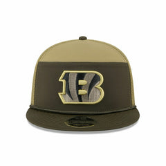 Cincinnati Bengals 2025 NFL Salute to Service 9FIFTY Split Panel Trucker Snapback Cap Olive - Taass on sale