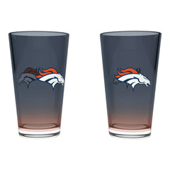 Denver Broncos Team Color NFL Pint Glass Set (2-Piece) - Taass for sale