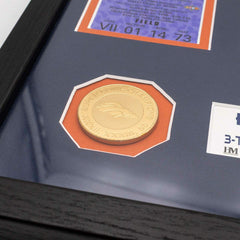 Denver Broncos 3-Time Super Bowl Champions Tickets Bronze Coins Framed NFL Photo - Taass Online