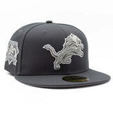 Detroit Lions 75 Seasons 59FIFTY Fitted NFL Cap Dark Gray - Taass on sale