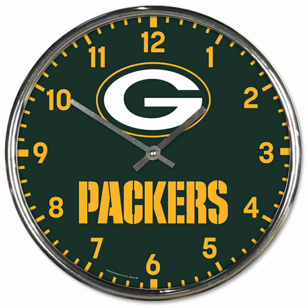 Green Bay Packers Chrome NFL Team Design Wall Clock - Taass outlet