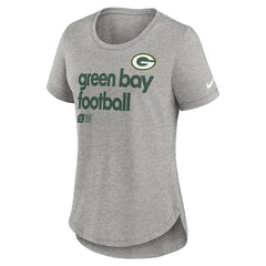 Green Bay Packers Nike Triblend Football NFL T-Shirt Gray (Women's) - Taass US