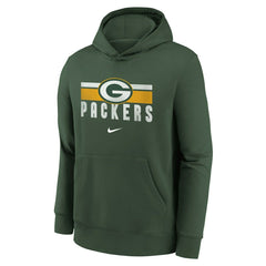 Green Bay Packers NFL Team Stripes Nike Club Hoodie (YOUTH) - Taass discount