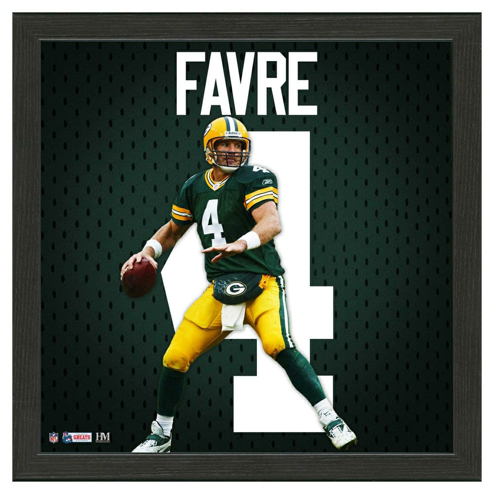 Brett Favre #4 Green Bay Packers Impact Jersey Framed NFL Photo - Taass on sale