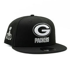 Green Bay Packers Super Bowl XLV New Era 9FIFTY Snapback NFL Cap Black - Taass discount