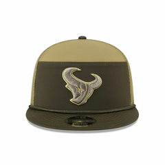 Houston Texans 2025 NFL Salute to Service 9FIFTY Split Panel Trucker Snapback Cap Olive - Taass discount