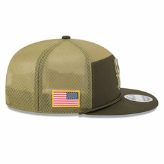 Houston Texans 2025 NFL Salute to Service 9FIFTY Split Panel Trucker Snapback Cap Olive - Taass discount