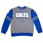 Indianapolis Colts All Over 2.0 Mitchell & Ness NFL Crew Fleece Pullover - Taass Online