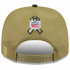 Jacksonville Jaguars 2025 NFL Salute to Service 9SEVENTY Trucker Snapback Cap Olive - Taass US