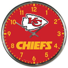 Kansas City Chiefs Chrome NFL Team Design Wall Clock - Taass US