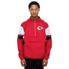 Kansas City Chiefs NFL Quarter Zip Windbreaker Jacket Red - Taass sale