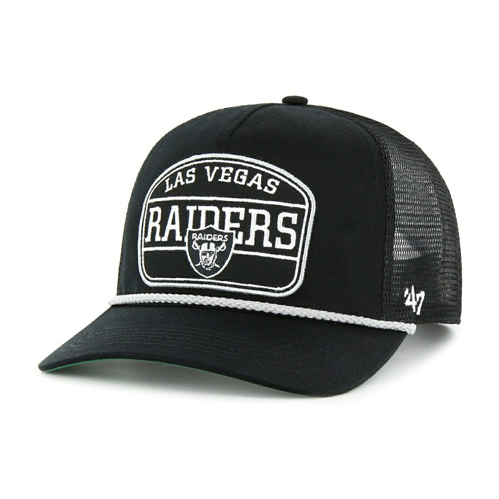 Las Vegas Raiders Hone Rope '47 Hitch RF Snapback Trucker NFL Cap Black - Taass for sale
