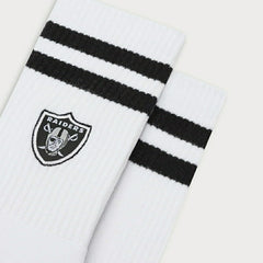 Las Vegas Raiders L&L '90 Classics NFL Crew Socks White - Taass US