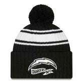 Los Angeles Chargers Official 2022 NFL Sideline New Era Sport Knit Hat Black & White - Taass on sale